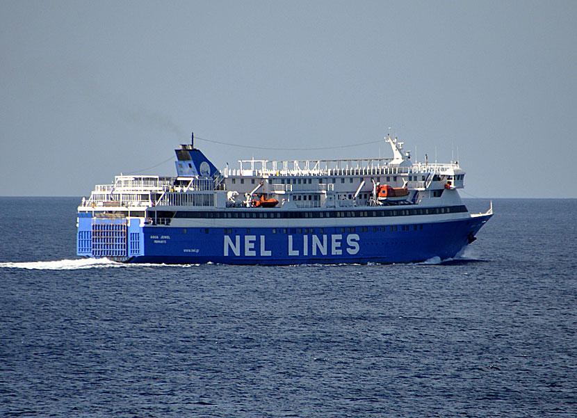 Greek ferries, boats and catamarans. Agua Jewel. Tinos Chora. 