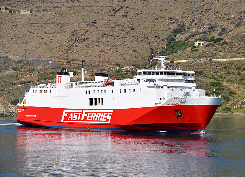 Greek ferries, boats and catamarans. Theologos P. Gavrio. Andros.