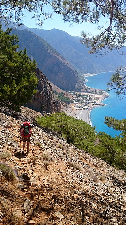 På vandring mellan Sougia och Agia Roumelli på Kreta.