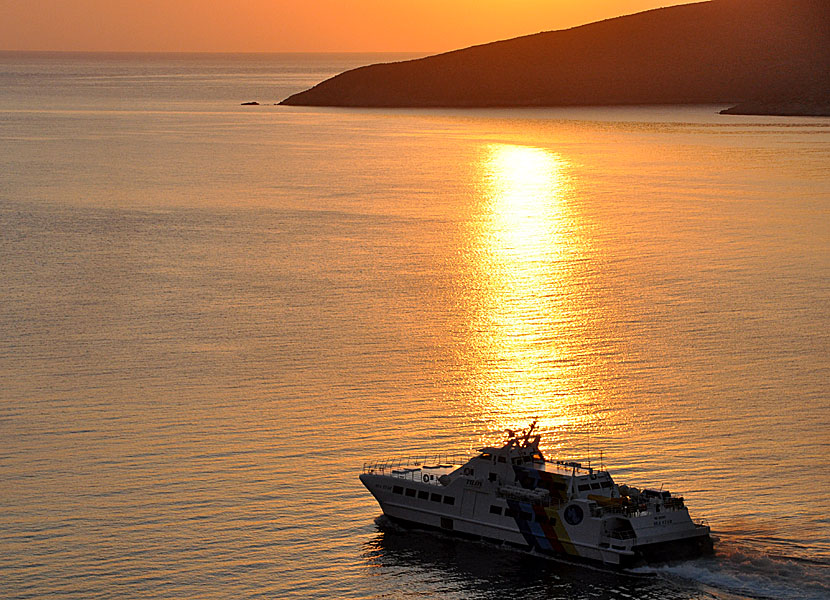 Sea star lämnar Tilos på sin väg till Rhodos.