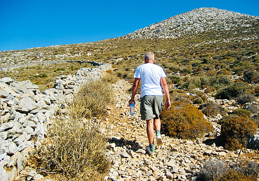 Vandra från Chora till Profitis Elias på Amorgos.