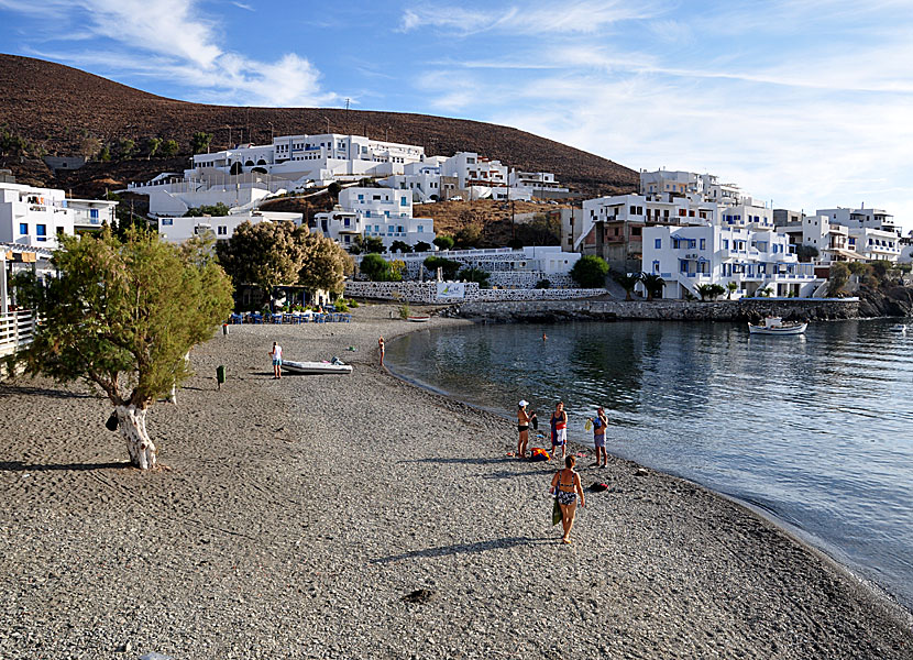 Stranden i Pera Gialos på Astypalea.