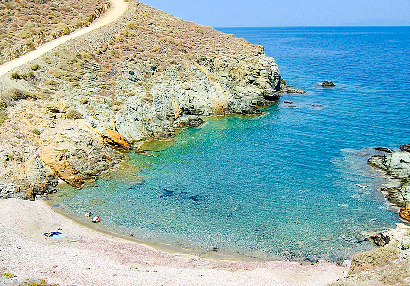 Folegandros bästa stränder. Lygaria beach.