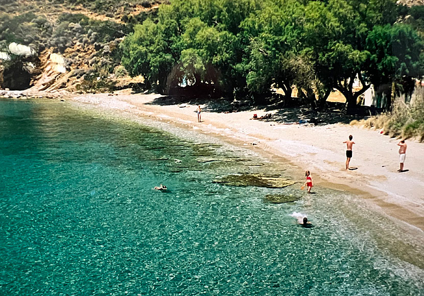 Stranden nedanför Chrysomilia på Fourni.