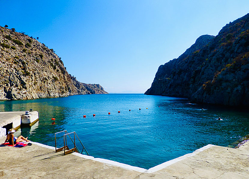 Kalymnos bästa stränder. Rina beach.  