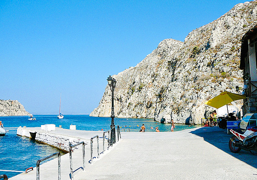 Simma, dyka och snorkla i fjorden Vathy på Kalymnos.