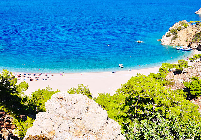 Den fantastiska stranden Apella på Karpathos.