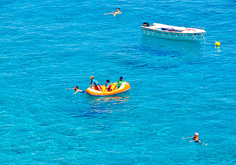 Den barnvänliga stranden i Kyra Panagia på Karpathos.