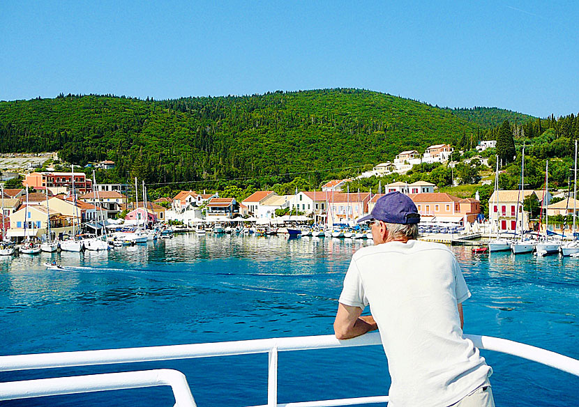 Hamnen i Fiskardo på Kefalonia.