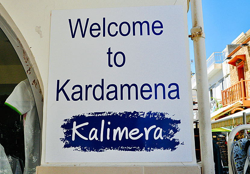 Kardamena by och strand på Kos i Grekland.