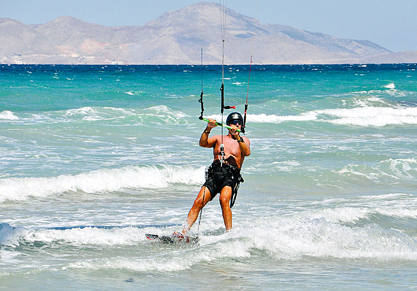 Kitesurfare vid Kohilari beach på Kos.