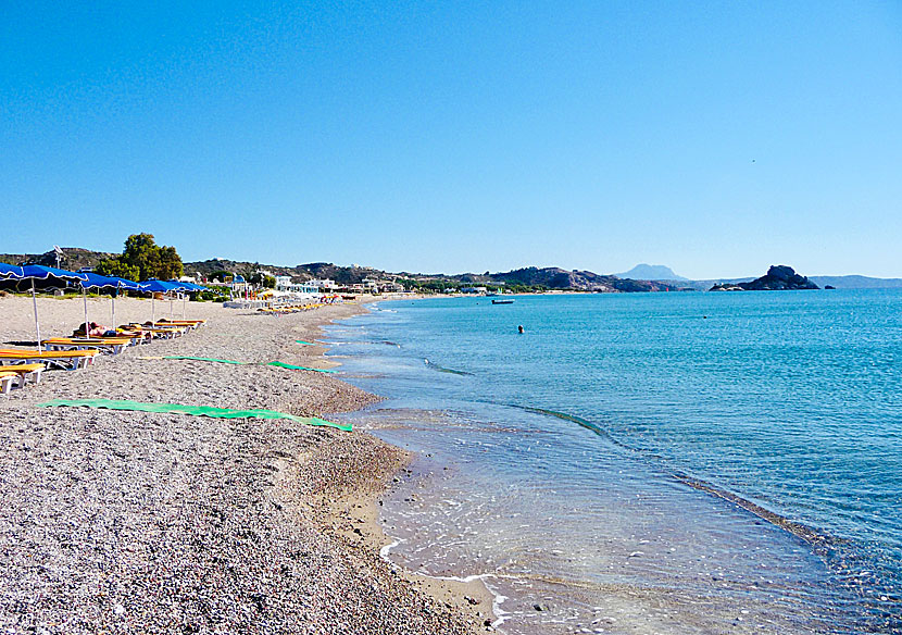 Kamari beach på Kos i Grekland.