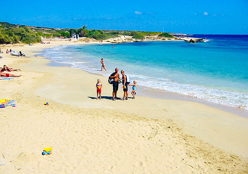 Den barnvänliga stranden vid Finikas på Koufonissi.