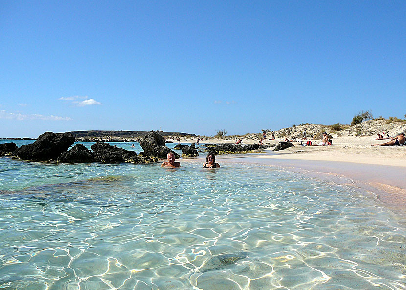 Elafonissi beach på sydvästra Kreta.