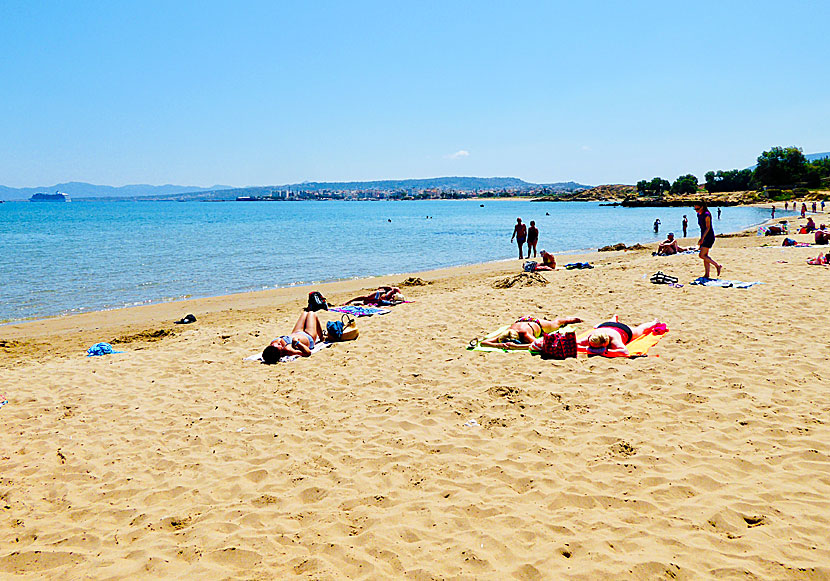 Golden beach väster om Chania på Kreta.