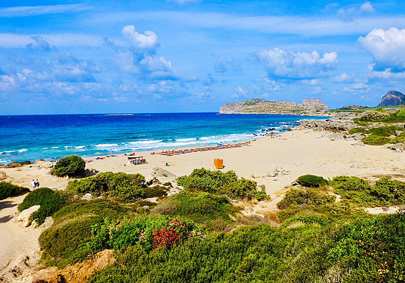 Fina stränder väster om Chania på Kreta.  Falassarna beach.