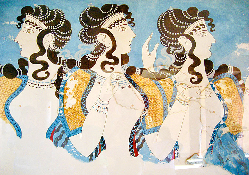 Fresken The Ladies in Blue i Knossos.