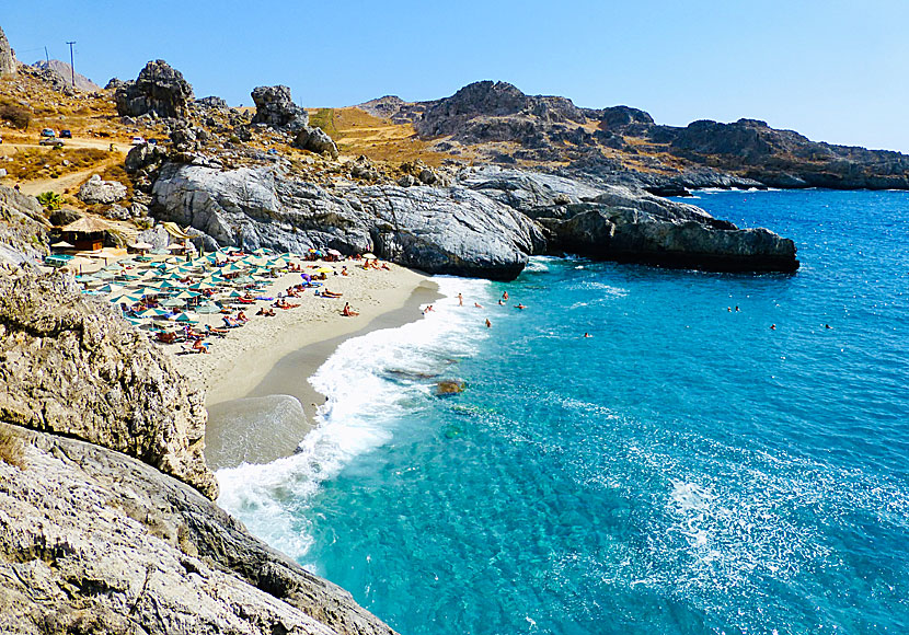 Nudiststranden Amoudaki beach på södra Kreta.