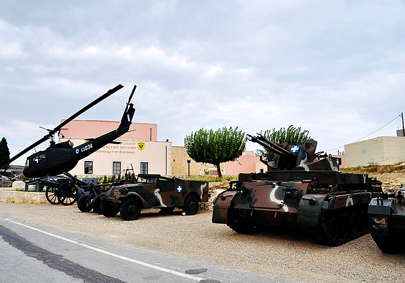 Militär- och krigsmuseet Villa Clodio i byn Chromonastiri söder om Rethymnon.