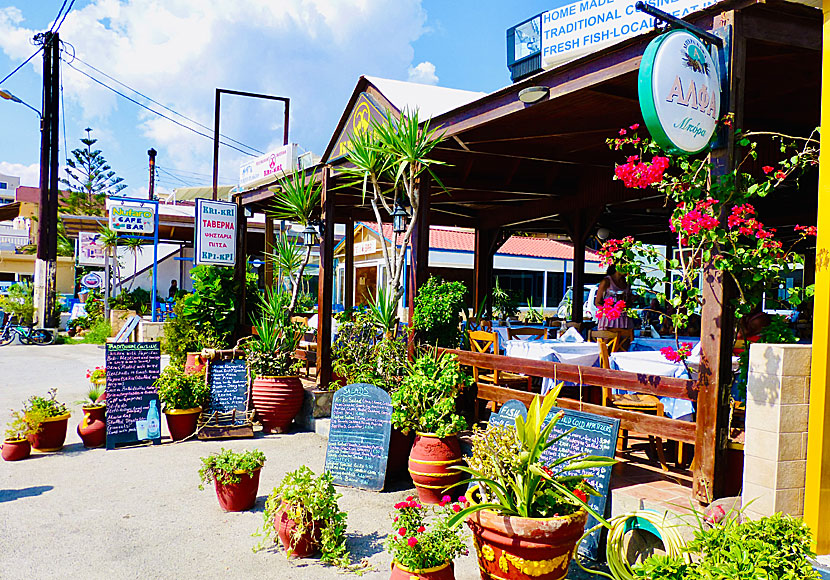 Taverna Kri Kri, Taverna Sifis och Taverna Medousa är tre av många bra restauranger i Plakias på södra Kreta.