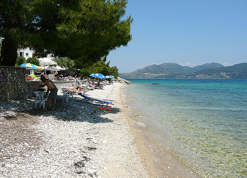 Ligia beach på Lefkas.