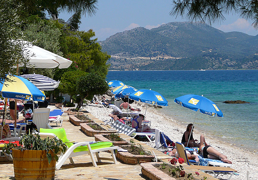 Stranden i Ligia på Lefkas