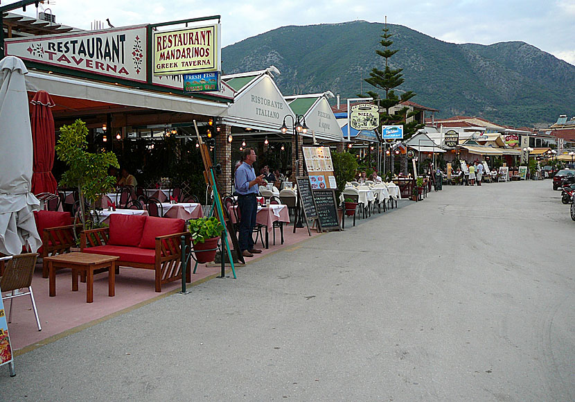 Tavernor i Nidri på Lefkas.