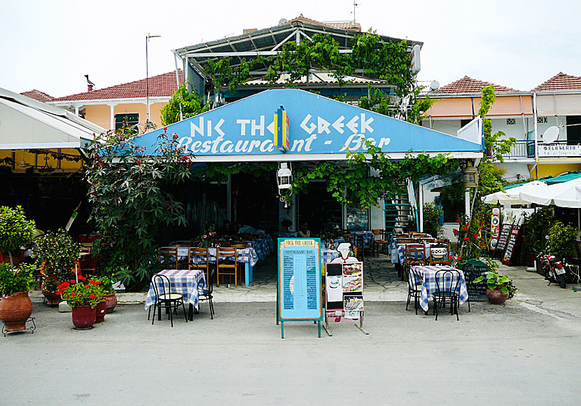 Restaurant Nick the Greek i Nidri på Lefkas.