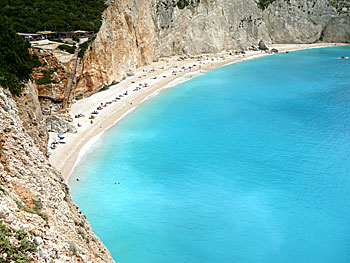 Porto Katsiki  beach på Lefkas.  