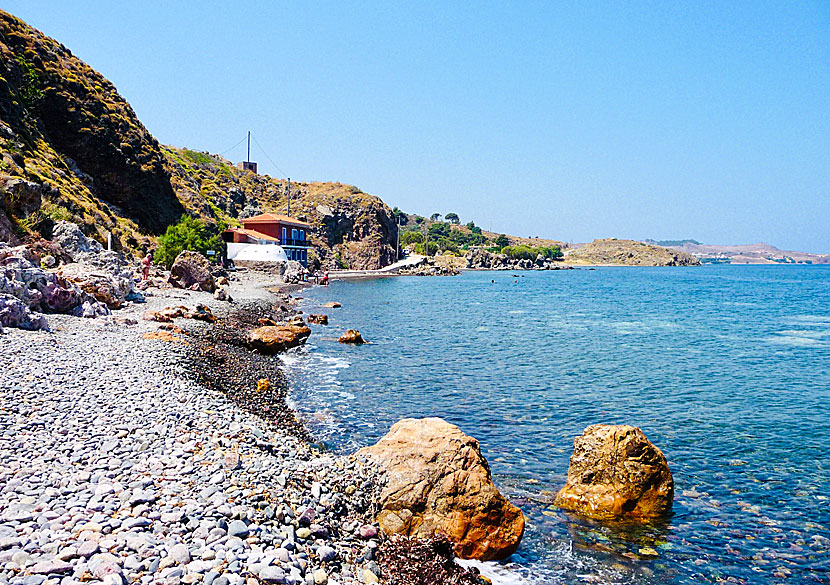 Eftalou beach nära Molyvos.