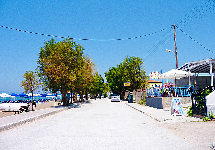 Tavernor, restauranger och hotell i Anaxos på Lesbos.