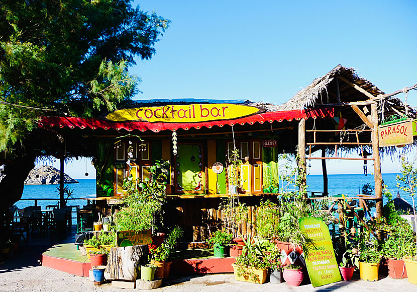 Cocktailbaren Parasol i Skala Eressou på Lesbos i Grekland.