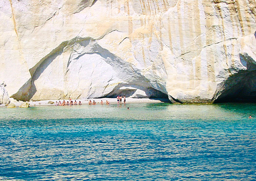 Kleftiko beach på ön Milos i Kykladerna.