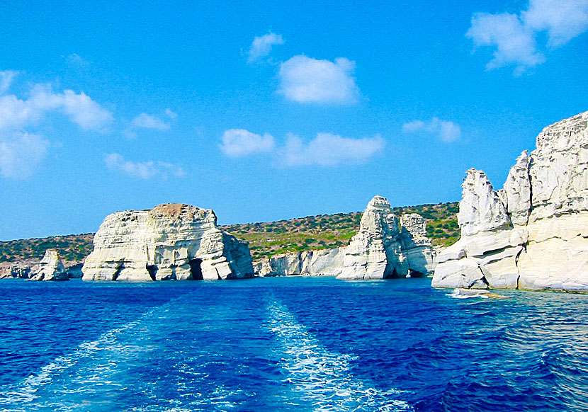 Kleftiko beach på ön Milos i Grekland.