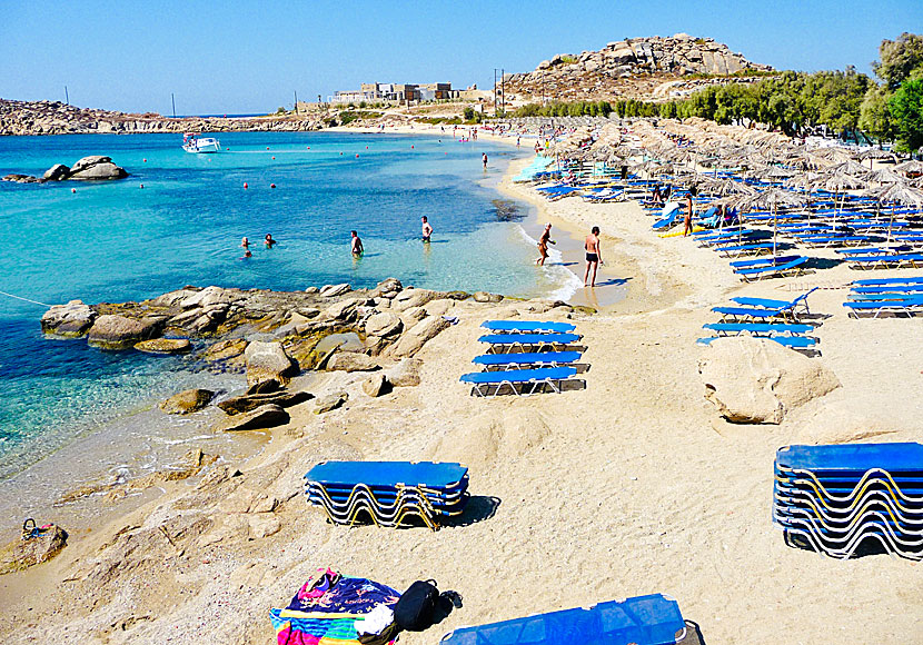 Paraga beach på Mykonos i Grekland.