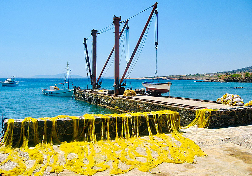 Hamnen i Moutsouna på Naxos varifrån smärgeln (Emery) skeppades ut världen. 