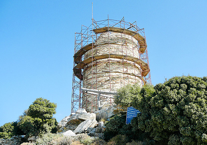 Chimarros Tower i närheten av byn Filoti på Naxos i Kykladerna.