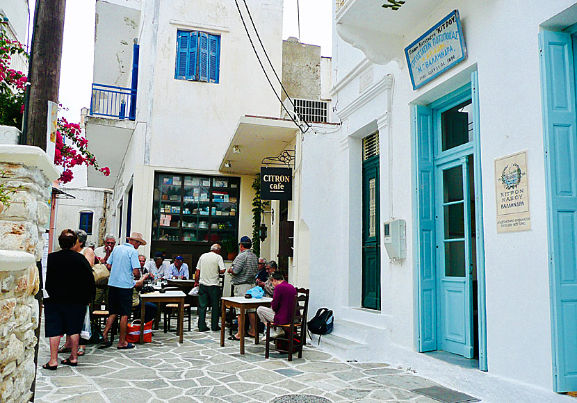 Kafé i Chalki (Halki) på Naxos.