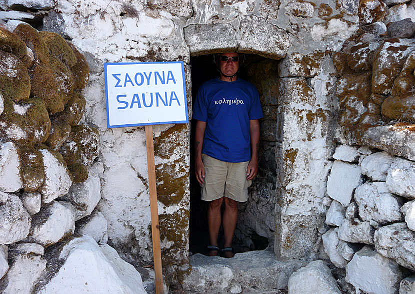 Bastu och heta källor i Emborio på Nisyros.