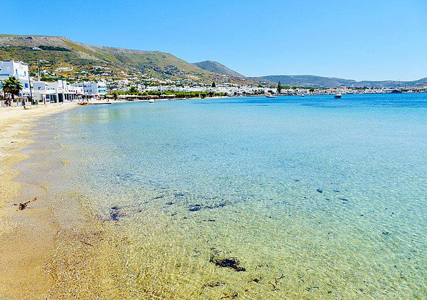 Livadia beach är en av många barnvänliga stränder på Paros.