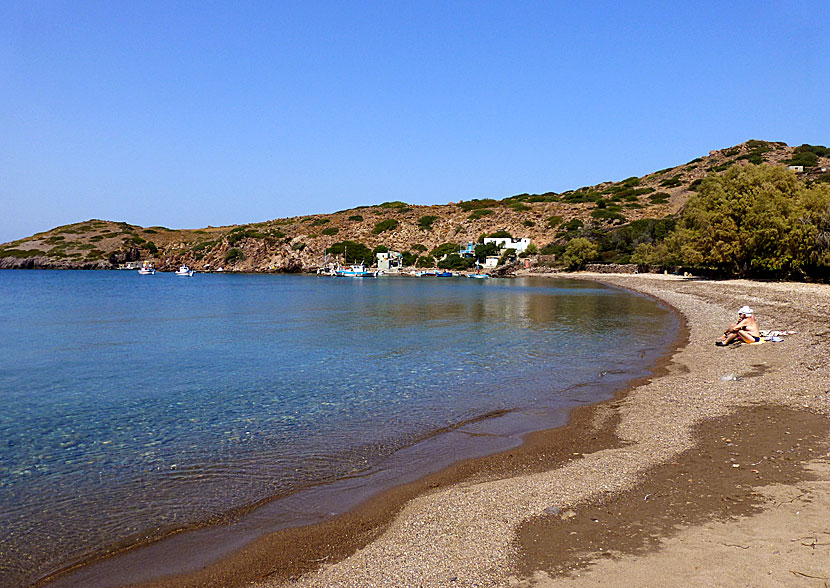 Patmos bästa stränder.  Livadi Kalogiron beach.