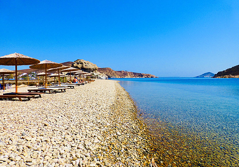 Patmos bästa stränder.  Petra beach.