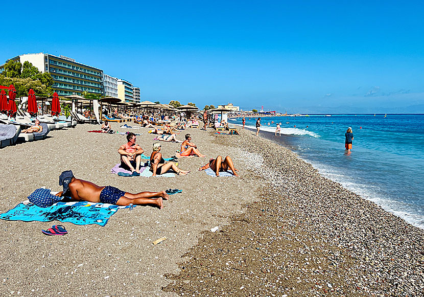 Elli beach på Rhodos i Grekland.