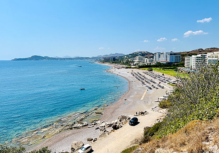 Faliraki beach i Kallithea på sydöstra Rhodos.