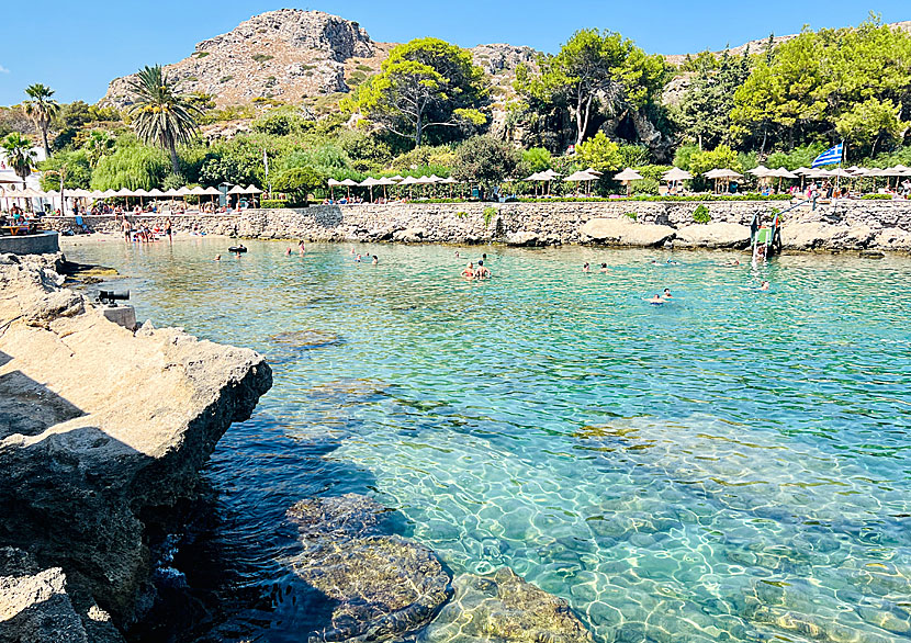 Snorkla vid Kallithea Springs beach på Rhodos. 