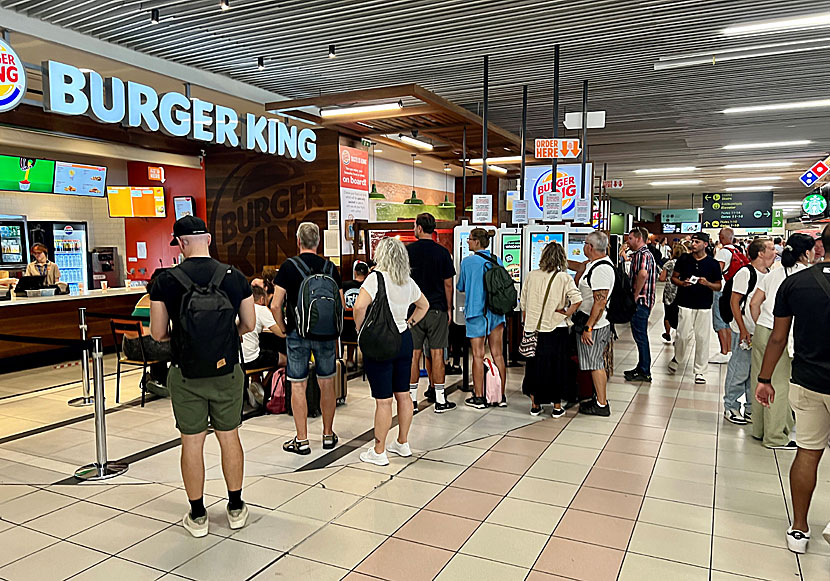 Hamburgare från Burger King på Rhodos flygplats.