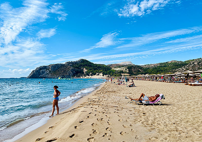 Tsambika beach på Rhodos i Grekland.