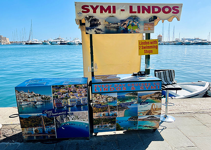 De populäraste båtutflykterna på Rhodos går till Symi, Kastellorizo, Chalki och Tilos.