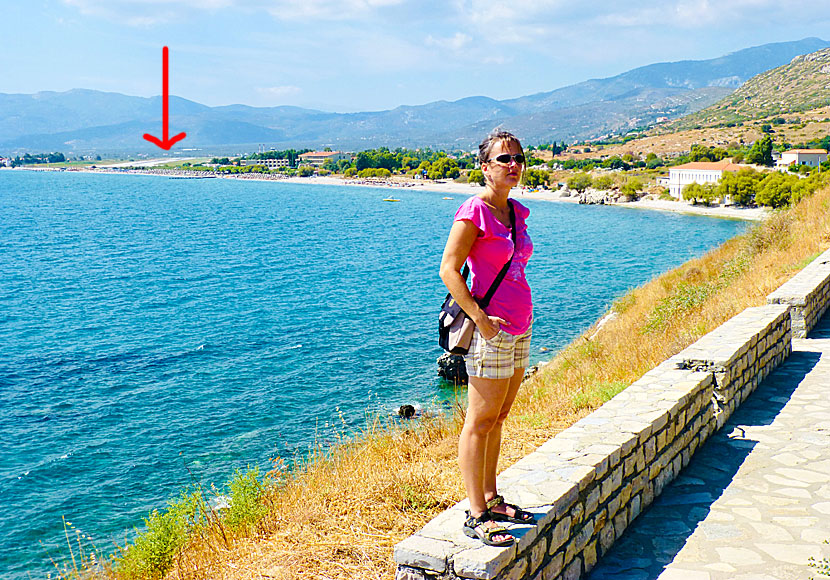 Potokaki beach nära Samos flygplats.