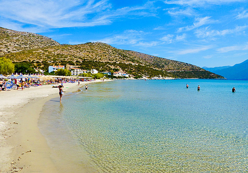 Psili Ammos beach på östra Samos i Grekland.